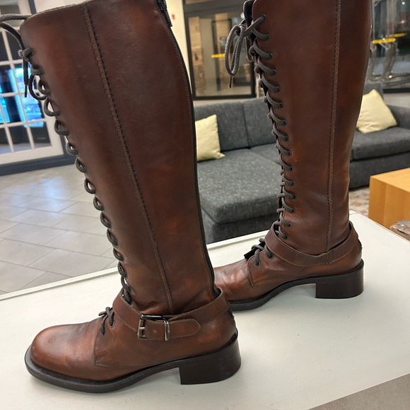 Boots Elegant Chestnut Lace-Up Colin Stuart  Collection 7 1/2 Like New Gorgeous! - Picture 3 of 11